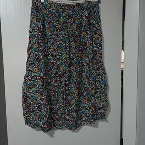 LOFT Colorful Floral Maxi Skirt